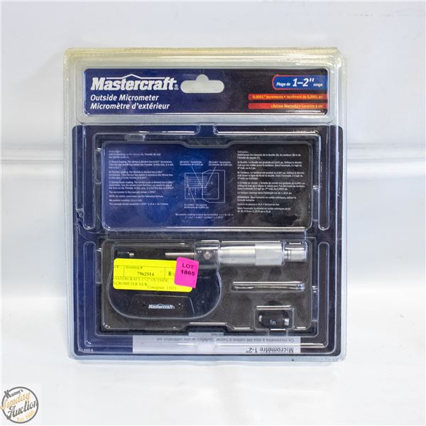 MASTERCRAFT 1"-2" OUTSIDE MICROMETER NEW