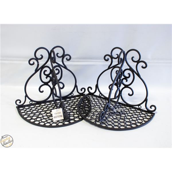 NEW - 2 WROUGHT IRON SHELVES