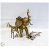 Image 1 : VINTAGE BRASS ELEPHANT, FISH & DEER
