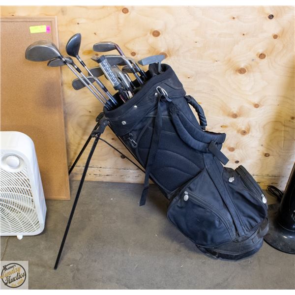 LEFT HANDED MENS GOLF CLUB SET & CARRY BAG
