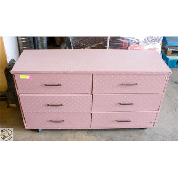 6 DRAWER DRESSER FLORAL PINK WITH