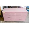 Image 1 : 6 DRAWER DRESSER FLORAL PINK WITH