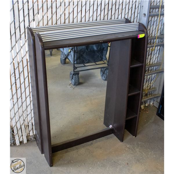 PAIR OF CUBBY SHELVES WITH MIRRORS