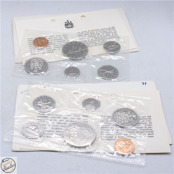1971/72 LOT OF 2 CANADA UNCIRCULATED RCM COIN