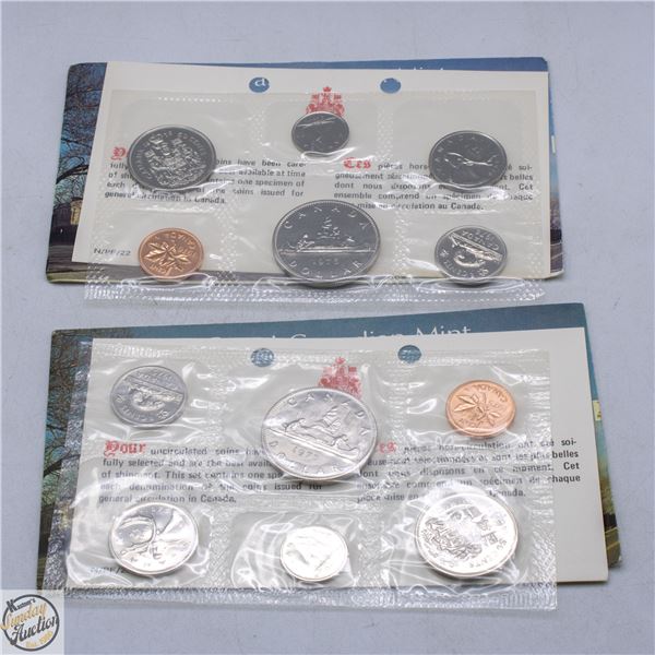 1975/76 LOT OF 2 CANADA UNCIRCULATED RCM COIN