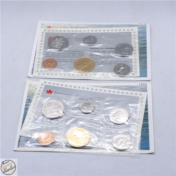 1990/93 LOT OF 2 CANADA UNCIRCULATED RCM COIN