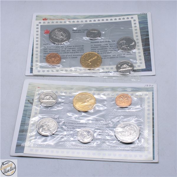 1994/95 LOT OF 2 CANADA UNCIRCULATED RCM COIN