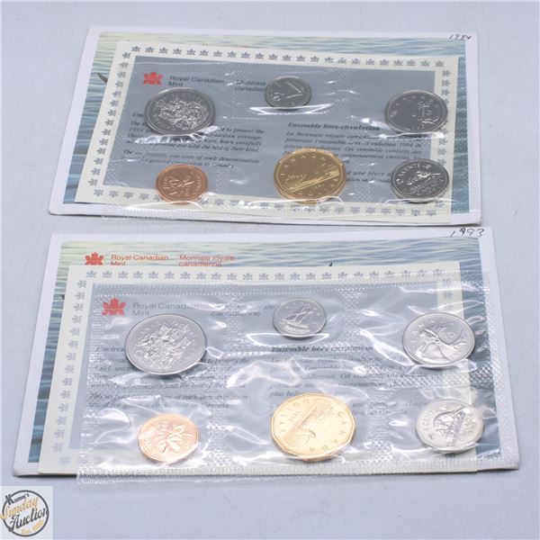 1993/94 LOT OF 2 CANADA UNCIRCULATED RCM COIN