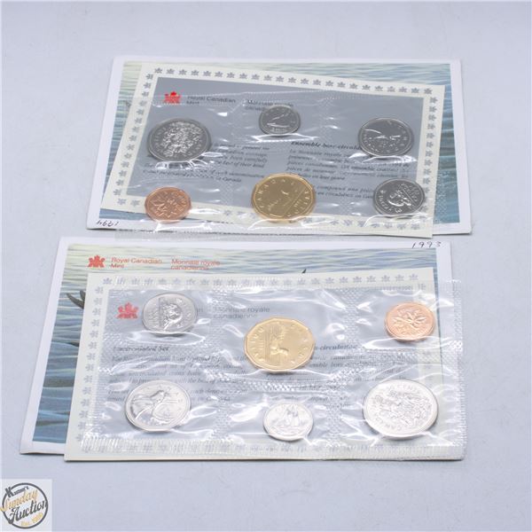 1993/94 LOT OF 2 CANADA UNCIRCULATED RCM COIN