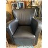Image 1 : Dark Brown Faux Leather Armchair with Modern Wingback Design