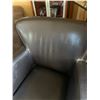 Image 2 : Dark Brown Faux Leather Armchair with Modern Wingback Design