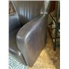 Image 3 : Dark Brown Faux Leather Armchair with Modern Wingback Design