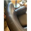 Image 5 : Dark Brown Faux Leather Armchair with Modern Wingback Design