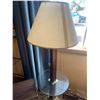 Image 1 : MCM Brass and Wood Floor Lamp with Glass Accent Table and Small Metal Side Table