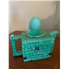 Image 3 : Vintage MCM Green Ceramic Humpty Dumpty Teapot with Unique Design, Made in England