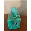 Image 4 : Vintage MCM Green Ceramic Humpty Dumpty Teapot with Unique Design, Made in England