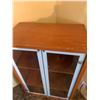 Image 2 : Wooden Cabinet With Glass Doors and Adjustable Shelves
