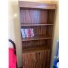 Image 1 : Wooden Bookshelf with Storage Cabinet and Shelving Book Collection Included