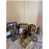 Image 1 : Vintage Tins, Flasks, Kitchenware, and Decorative Items