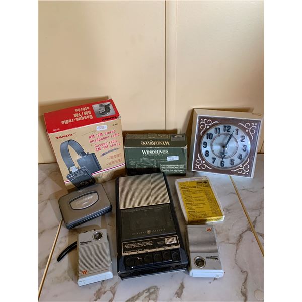 Vintage Electronics, Radio Accessories, and Decorative Wall Clock