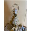 Image 2 : Decorative Items Including Table Lamp, Figurines, and Mortar & Pestle