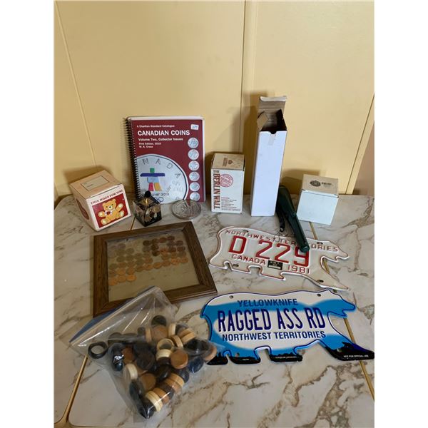 Canadian Coins, Commemorative Plates, License Plates, and Miscellaneous Memorabilia