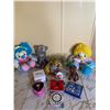 Image 1 : Collectibles Lot Including Plush Toys, Character Glasses, and Novelty Items
