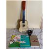 Image 1 : Bundle: Childrens Books, Mini Playing Ukulele, and Silver-Colored Metal Cup