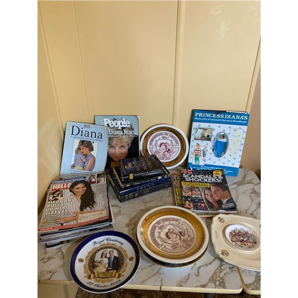 Princess Diana and Royal Family Memorabilia Including Books, Magazines, and Commemorative Plates
