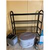Image 1 : Home Utility Items: Metal Shoe Rack, Dr. Scholls Paraffin Bath, Small Heater, and Lint Roller