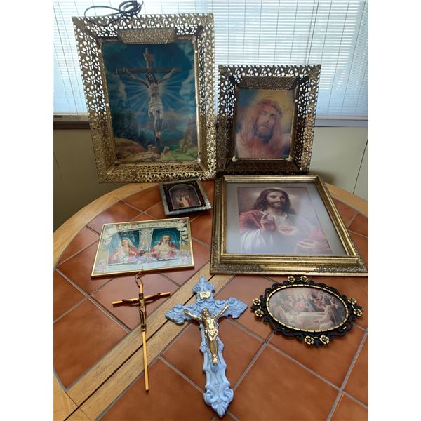 Religious Artwork, Crucifixes, and Plaques