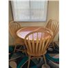 Image 1 : Wood Dining Table with Tiled Top and Three Matching Chairs