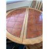 Image 2 : Wood Dining Table with Tiled Top and Three Matching Chairs