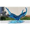 Image 2 : Blown Glass Art Bowl in Vibrant Blue With Sculptural Form