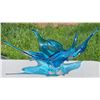 Image 5 : Blown Glass Art Bowl in Vibrant Blue With Sculptural Form