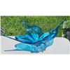 Image 6 : Blown Glass Art Bowl in Vibrant Blue With Sculptural Form