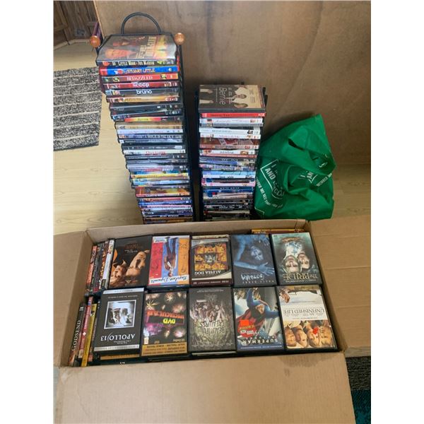 DVDs, VHS Tapes, and 8-Tracks with Storage Accessories