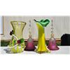 Image 4 : Handcrafted Colored Glass Vase and Bell Set