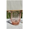 Image 2 : Pink Depression Glass Pitcher and Matching Tumbler Set Jeanette Cherry Blossom Pattern