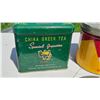 Image 7 : Five Vintage Tins Including Tea, Tobacco, and Sports Memorabilia
