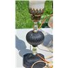 Image 3 : Three Electric and Oil Lamps with Glass and Metal Bases