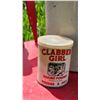 Image 3 : Red Wooden Chair With Stoneware Jug and Clabber Girl Baking Powder Tin. Great for outdoor decor!