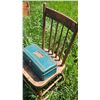 Image 3 : Wooden Spindle-Back Chair and Metal Tool Box Duo