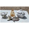 Image 1 : Vanity Accessories Tableware Glass, Porcelain, Silver-Toned Metal