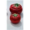 Image 2 : Ceramic Tomato-Themed Kitchenware Set with Lidded Bowl and Salt and Pepper Shakers