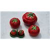 Image 4 : Ceramic Tomato-Themed Kitchenware Set with Lidded Bowl and Salt and Pepper Shakers