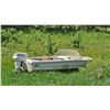 Image 1 : Fiberglass Motorboat with Windshield and Evinrude Outboard Motor