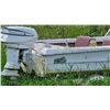 Image 9 : Fiberglass Motorboat with Windshield and Evinrude Outboard Motor