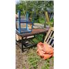 Image 1 : Metal Workbench with Grid Surface and Included Orange Tarp