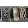 Image 3 : Five Mixed-Material Cuff Bracelets Including Sterling Silver and Gold-Tone Designs